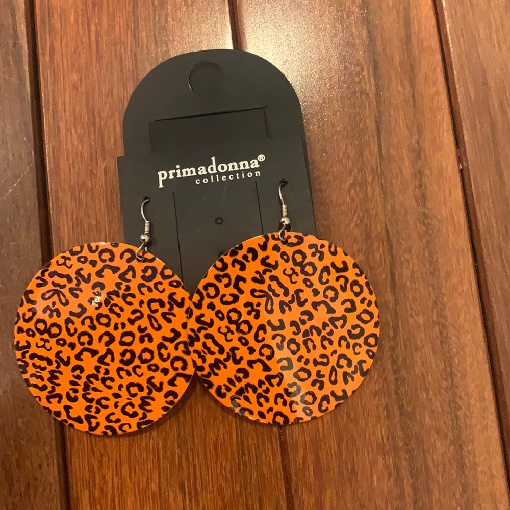 orange and black primadonna earings